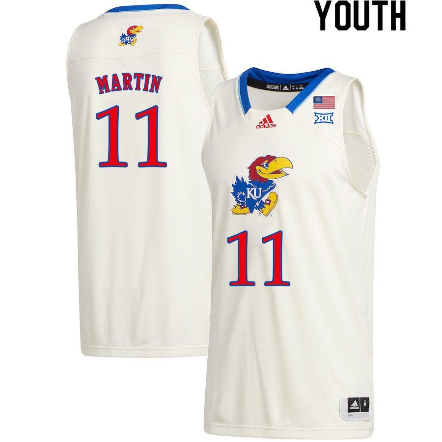 Youth #11 Remy Martin Kansas Jayhawks College Basketball Jerseys Sale-Cream - Click Image to Close